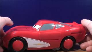 DISNEYS PIXAR CARS LIGHTNING MQUEEN TRANSFORMING HAWK TALKING TOY REVIEW [upl. by Bartram]