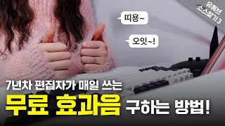 🔊저작권 무료 효과음 사이트 정리 짤막 팁ㅣ유튜브 영상편집 초보 강의 [upl. by Geordie702]