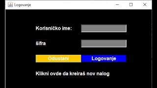 Kreiranje forme za logovanje u JAVA 1 deo [upl. by Huda]