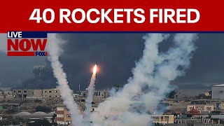 RPT Hezbollah launches 40 rockets at Israel in heavy missile exchange  LiveNOW from FOX [upl. by Spurgeon]