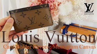 REVIEW Louis Vuitton Card Holder Monogram Reverse Canvas [upl. by Arriaes]