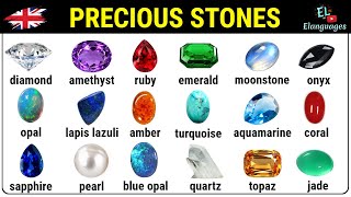 Precious stones gemstones jewels in English vocabulary with pictures  Learn English [upl. by Scottie]