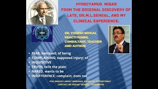 My clinical experiences with Hyoscyamus on the basis of the rediscovery of Late DrMLSehgal ENGLISH [upl. by Philana]