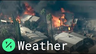 Sandalwood Fire Burns Through Mobile Home Park in Calimesa California [upl. by Utham]