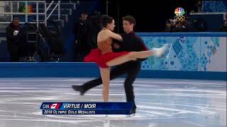 Tessa Virtue and Scott Moir kiss during Sochi 2014 FD warmup [upl. by Cower]