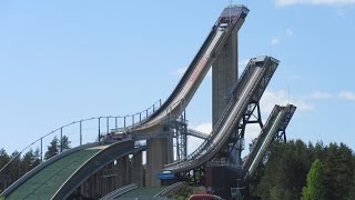 Finnland die Sprungschanzen in Lahti Schanzenanlage Salpausselkä Skisprungschanze Lahti Sky Jump [upl. by Euqitsym]