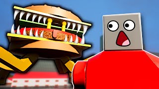 GIANT BURGER MONSTER SURVIVAL  Brick Rigs Multiplayer Gameplay [upl. by Etnecniv811]