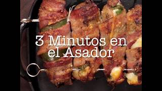 Chilitos rellenos de queso envueltos en tocino  3 minutos en el asador [upl. by Tjader468]