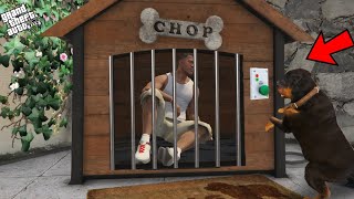 GTA 5  Franklin Locked Inside Chops House And Found A Secret Button In GTA 5 [upl. by Eimarej]