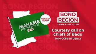 WATCH LIVE ⁠ Courtesy call on the chiefs of Badu Traditional Area Tain  Mahama4change2024 [upl. by Susie]