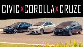 COMPARATIVO CIVIC X COROLLA X CRUZE  COMPARATIVO  SOLER REVIEW  EP 60 [upl. by Aniratac130]