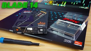 Maxing out the Razer Blade 14 4tb Fast SSD and 64gb 5600mhz RAM Upgrade [upl. by Alinna508]