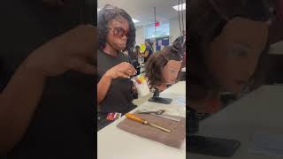 Day 67 of Cosmetology School cosmetologylife cosmetology viral cosmetologystudent vlog cosmo [upl. by Anitaf]