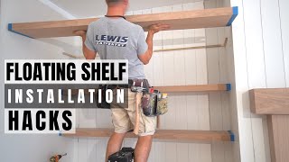 Floating Shelf Installation Hacks  Keys for a TIGHT Install [upl. by Adnalue]