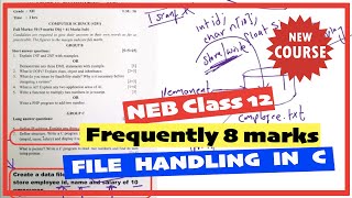 Class 12 C programming 8 marks File handling [upl. by Eicyal]