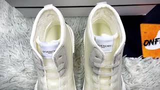 2024 Christmas Gift Real VS Fake Givenchy White Tennis Light MidTop Sneakers unboxing checking [upl. by Leor328]