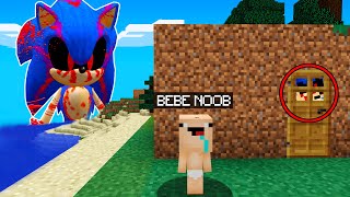 BEBÉ NOOB vs SONICEXE en Minecraft 😱 ENTIDAD SONIC en MINECRAFT TROLL  ROLEPLAY [upl. by Amehsyt664]