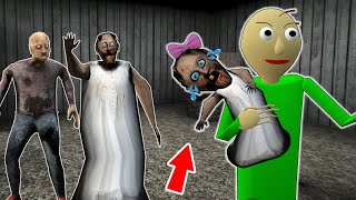 Playing as Baldi thief vs Little Granny vs Grandpa vs Granny  Gameplay Animation p22 [upl. by Noirb43]