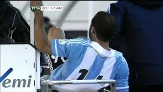 Javier Mascherano RED CARD  Ecuador 11 Argentina 11 62013 [upl. by Nnaycart889]