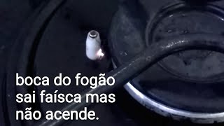 fogão não acende automático  uma boca sai faísca mas não acende [upl. by Thalia421]