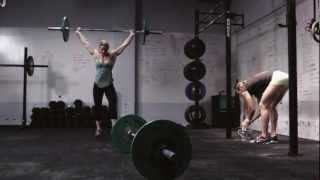 CrossFit  WOD 130130 Demo with Cara Hipskind and Kayla Baumgardner [upl. by Haidadej865]