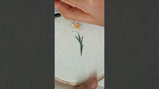 jonquil flower embroidery  birthflower 2 january embroiderystitch diy artdesgin [upl. by Vivyanne]