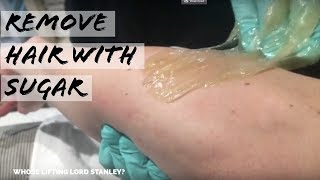 SUGARING  lemon and sugar to remove hair permanently  sensitive skin  arabic waxing technique [upl. by Eire]