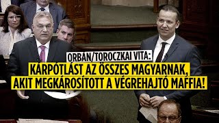 OrbánToroczkai vita Kárpótlást az összes magyarnak akit megkárosított a végrehajtó maffia [upl. by Ecirpac812]