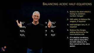 Redox and electrode potentials  Balancing redoxhalf equations using acid and alkaline conditions [upl. by Elma463]