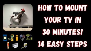 How To Mount Your TV In 30 Minutes  14 Easy Steps With Photos [upl. by Elwee]