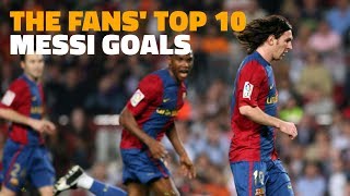 Messis best 10 goals according to the fans [upl. by Faxun695]