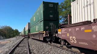 Portage PA  10052024  Perfect timing  Three Trains at Once [upl. by Ahsiemat276]