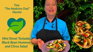 Delicious Medicine  Mini Tostadas with Hummus Citrus Salad Recipe  Tina Martini The Medicine Chef [upl. by Emelita]