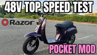 48V Razor Pocket Mod Custom Build  First Ride on the Street [upl. by Field265]