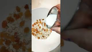 Over night soaking Oats Breakfast rich protein foodhighprotein subscribe [upl. by Leboff]