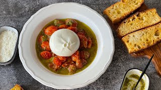 Burrata cu rosii coapte și pesto  Bucătar Maniac [upl. by Colbert]