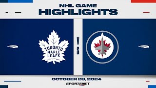 NHL Highlights  Maple Leafs vs Jets  October 28 2024 [upl. by Duax]