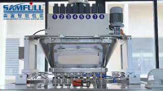 8 lanes Nestle Orange Powder packing machine in 4 sides sealing aluminium bag [upl. by Cathi]