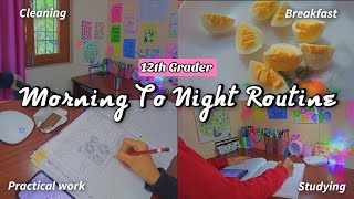 Morning to night routine 🌻 Full day routine as a PCB student 🌿 12th grader edition ✨ Productivity 🍁 [upl. by Ecirtap]