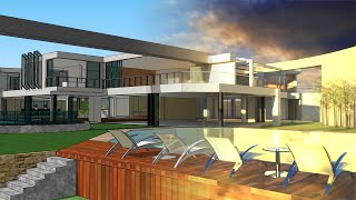 SketchUp Exterior Rendering with FluidRay [upl. by Aura]