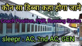 Train coach position kaise pata kare  Train PNR status  Train Running Status  Availability Seat [upl. by Auhsohey962]