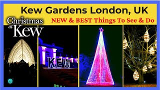 Christmas at Kew walkthrough London Things to do see Kew Gardens light displaystrail uk [upl. by Akissej]