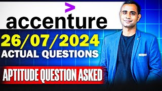 🔥Accenture 26th July 2024 Actual Questions Accenture Aptitude Questions🔥 [upl. by Artiek]