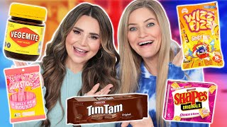 TRYING FUN AUSTRALIAN SNACKS w iJustine [upl. by Kovacs]