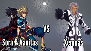 KH2 Sora and Vanitas vs Data Xemnas Kingdom Hearts 3 [upl. by Zuliram]