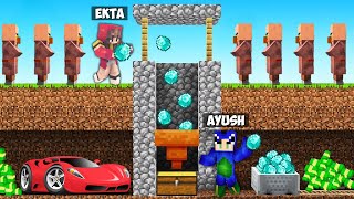 AYUSH MADE A WISHING WELL TO STEAL EKTA amp VILLAGERS IN MINECRAFT 🤑 [upl. by Itak]