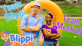 Blippi Vs Meekah Game Show  BEST OF BLIPPI TOYS  Educational Videos for Kids [upl. by Lizzy]