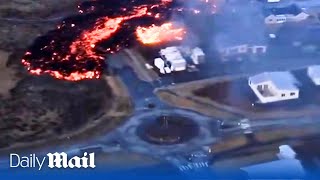 Iceland faces worst volcanic damage as lava burns homes in Grindavik [upl. by Mloclam681]