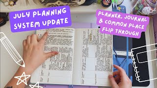 july planning system update  planner journal amp commonplace flip through [upl. by Gabor422]