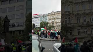 Demonstrace Praha Václavské náměstí 1510 2023 pro Palestinu [upl. by Ynahteb305]